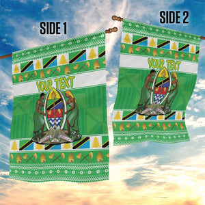 Personalized Afro Tanzania Christmas Garden Flag Heri ya Krismasi With Coat Of Arms