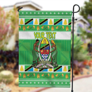 Personalized Afro Tanzania Christmas Garden Flag Heri ya Krismasi With Coat Of Arms