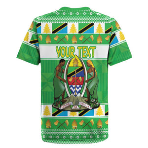 Personalized Afro Tanzania Christmas Rugby Jersey Heri ya Krismasi With Coat Of Arms