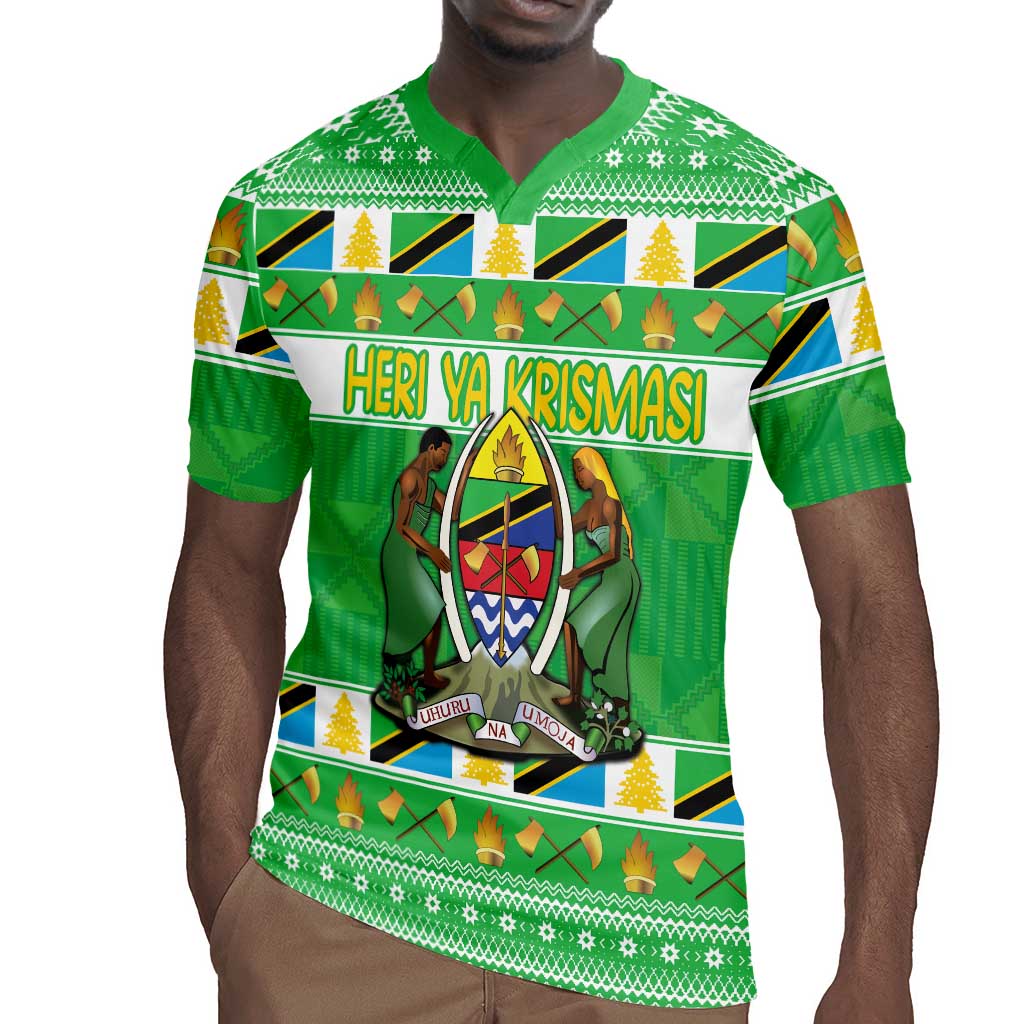 Personalized Afro Tanzania Christmas Rugby Jersey Heri ya Krismasi With Coat Of Arms