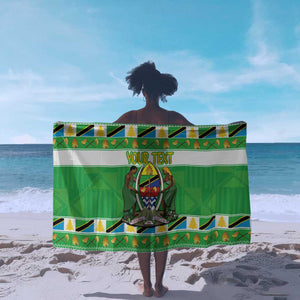 Personalized Afro Tanzania Christmas Sarong Heri ya Krismasi With Coat Of Arms