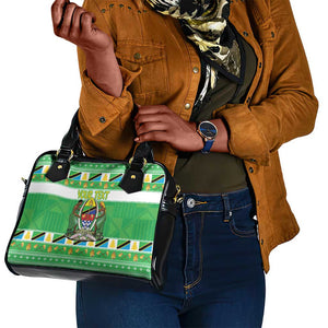 Personalized Afro Tanzania Christmas Shoulder Handbag Heri ya Krismasi With Coat Of Arms