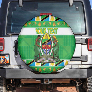 Personalized Afro Tanzania Christmas Spare Tire Cover Heri ya Krismasi With Coat Of Arms