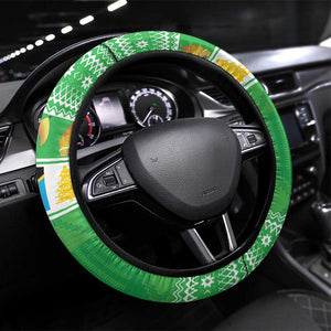 Afro Tanzania Christmas Steering Wheel Cover Heri ya Krismasi With Coat Of Arms