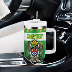 Personalized Afro Tanzania Christmas Tumbler With Handle Heri ya Krismasi With Coat Of Arms