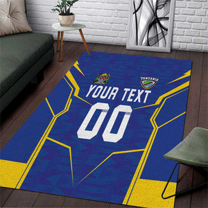 Custom Afro Tanzania Football Area Rug Taifa Stars Go Champion