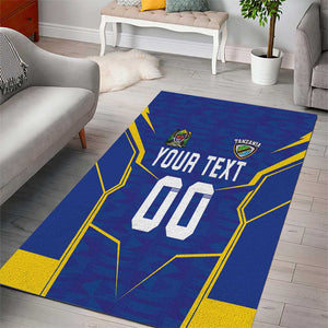 Custom Afro Tanzania Football Area Rug Taifa Stars Go Champion