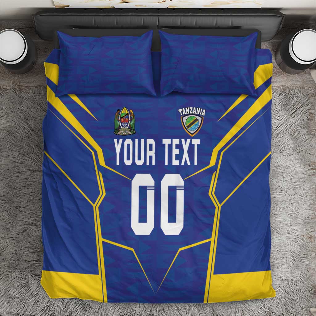 Custom Afro Tanzania Football Bedding Set Taifa Stars Go Champion