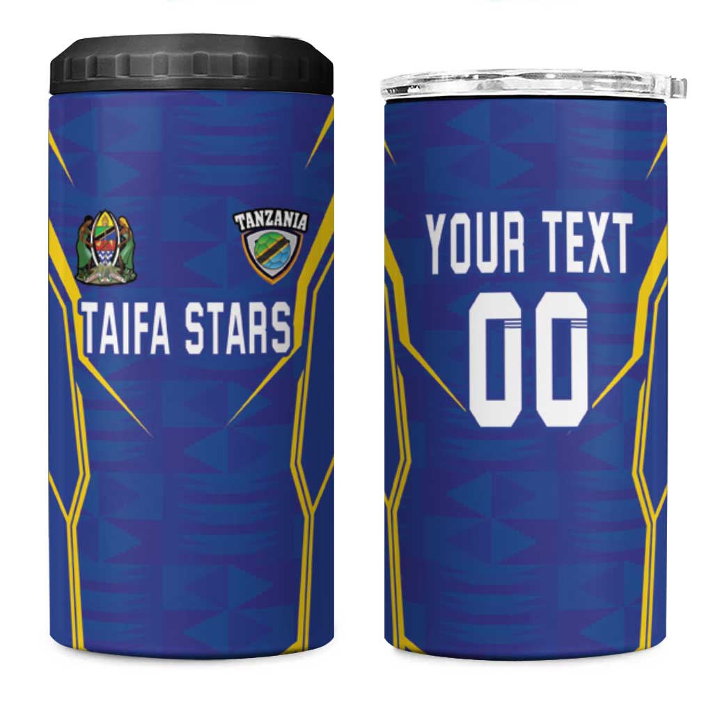 Custom Afro Tanzania Football 4 in 1 Can Cooler Tumbler Taifa Stars Go Champion