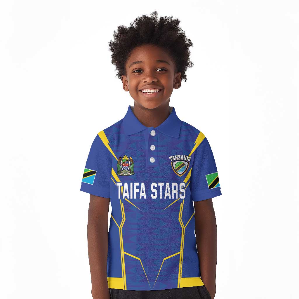 Custom Afro Tanzania Football Kid Polo Shirt Taifa Stars Go Champion