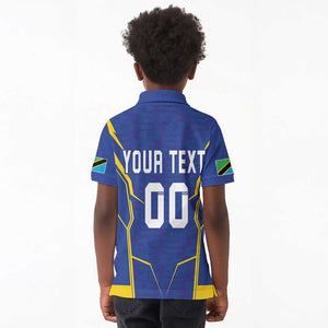 Custom Afro Tanzania Football Kid Polo Shirt Taifa Stars Go Champion