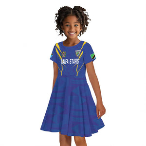 Custom Afro Tanzania Football Kid Short Sleeve Dress Taifa Stars Go Champion