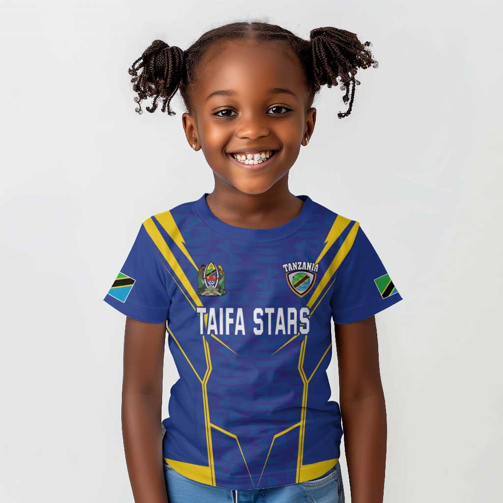 Custom Afro Tanzania Football Kid T shirt Taifa Stars Go Champion