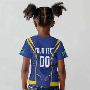 Custom Afro Tanzania Football Kid T shirt Taifa Stars Go Champion