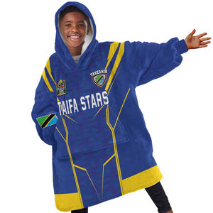 Custom Afro Tanzania Football Kid Wearable Blanket Hoodie Taifa Stars Go Champion