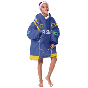 Custom Afro Tanzania Football Kid Wearable Blanket Hoodie Taifa Stars Go Champion