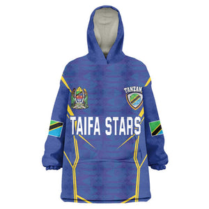 Custom Afro Tanzania Football Kid Wearable Blanket Hoodie Taifa Stars Go Champion