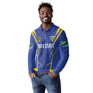 Custom Afro Tanzania Football Long Sleeve Polo Shirt Taifa Stars Go Champion