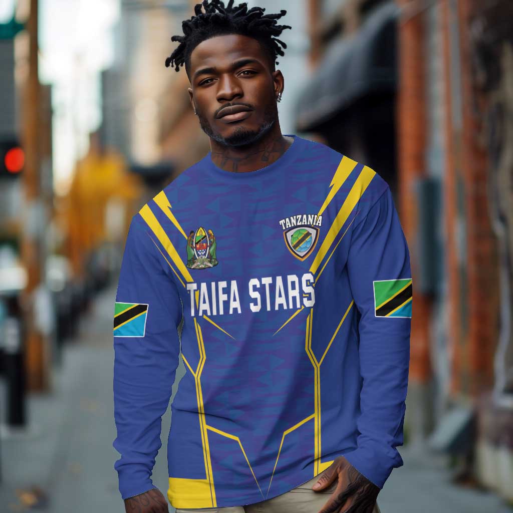 Custom Afro Tanzania Football Long Sleeve Shirt Taifa Stars Go Champion