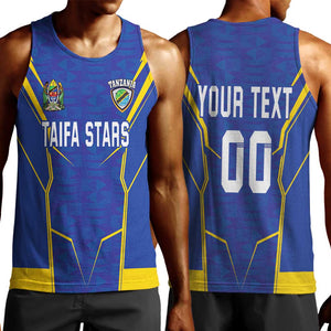 Custom Afro Tanzania Football Men Tank Top Taifa Stars Go Champion