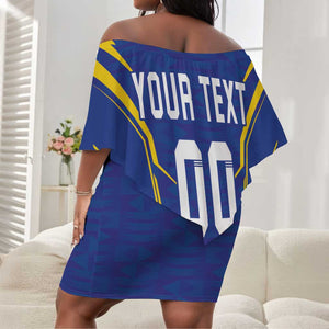 Custom Afro Tanzania Football Off Shoulder Short Dress Taifa Stars Go Champion