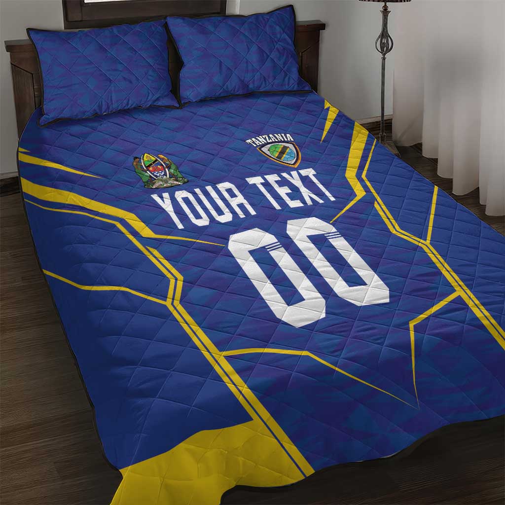 Custom Afro Tanzania Football Quilt Bed Set Taifa Stars Go Champion