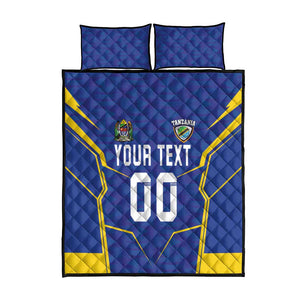 Custom Afro Tanzania Football Quilt Bed Set Taifa Stars Go Champion