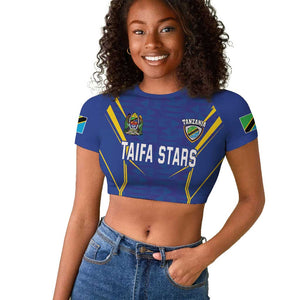 Custom Afro Tanzania Football Raglan Cropped T shirt Taifa Stars Go Champion