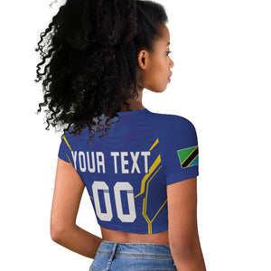 Custom Afro Tanzania Football Raglan Cropped T shirt Taifa Stars Go Champion