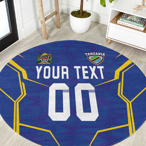 Custom Afro Tanzania Football Round Carpet Taifa Stars Go Champion