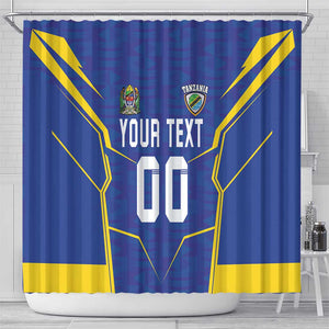 Custom Afro Tanzania Football Shower Curtain Taifa Stars Go Champion