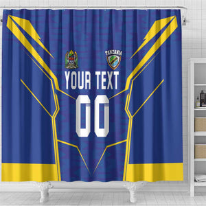 Custom Afro Tanzania Football Shower Curtain Taifa Stars Go Champion