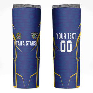 Custom Afro Tanzania Football Skinny Tumbler Taifa Stars Go Champion