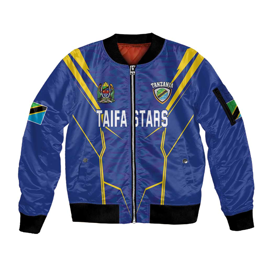 Custom Afro Tanzania Football Sleeve Zip Bomber Jacket Taifa Stars Go Champion