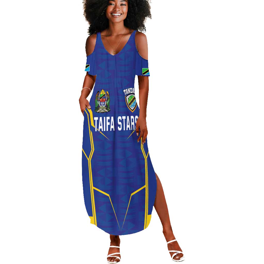 Custom Afro Tanzania Football Summer Maxi Dress Taifa Stars Go Champion