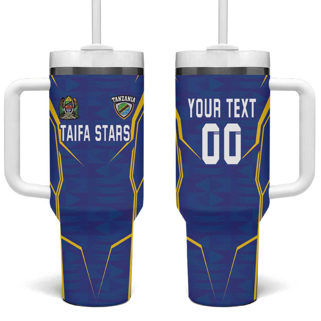 Custom Afro Tanzania Football Tumbler With Handle Taifa Stars Go Champion