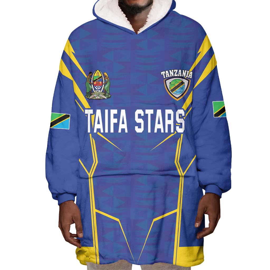 Custom Afro Tanzania Football Wearable Blanket Hoodie Taifa Stars Go Champion