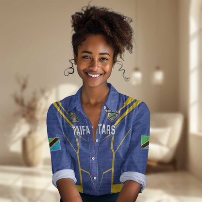 Custom Afro Tanzania Football Women Casual Shirt Taifa Stars Go Champion LT18