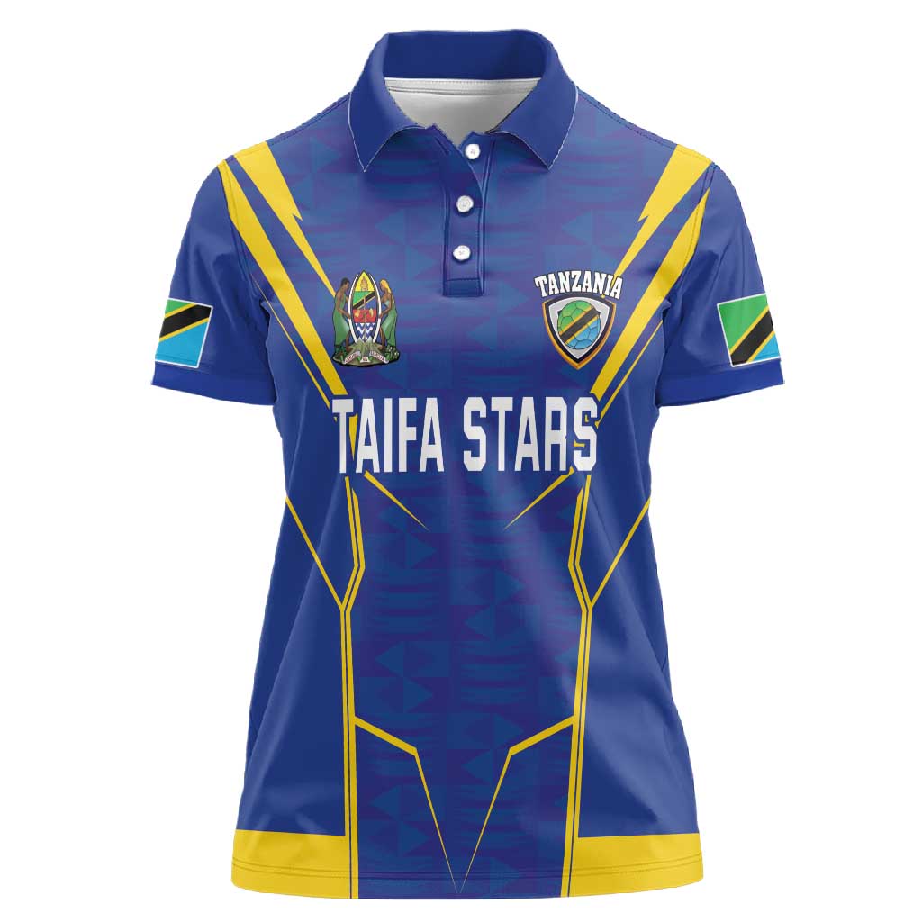 Custom Afro Tanzania Football Women Polo Shirt Taifa Stars Go Champion