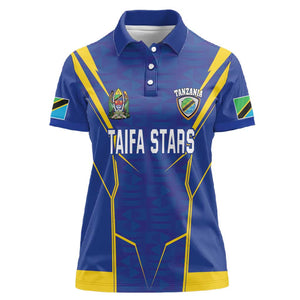 Custom Afro Tanzania Football Women Polo Shirt Taifa Stars Go Champion