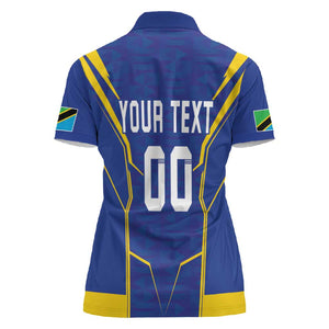 Custom Afro Tanzania Football Women Polo Shirt Taifa Stars Go Champion