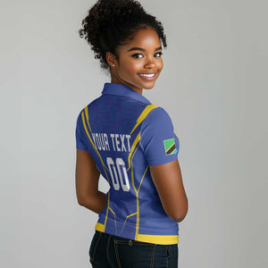 Custom Afro Tanzania Football Women Polo Shirt Taifa Stars Go Champion