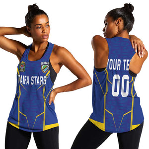 Custom Afro Tanzania Football Women Racerback Tank Taifa Stars Go Champion