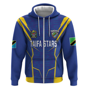 Custom Afro Tanzania Football Zip Hoodie Taifa Stars Go Champion