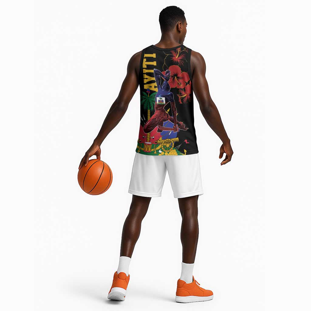 Afro-Haitians Negre Marron Basketball Jersey Libete Egalite Fratenite - African Pride