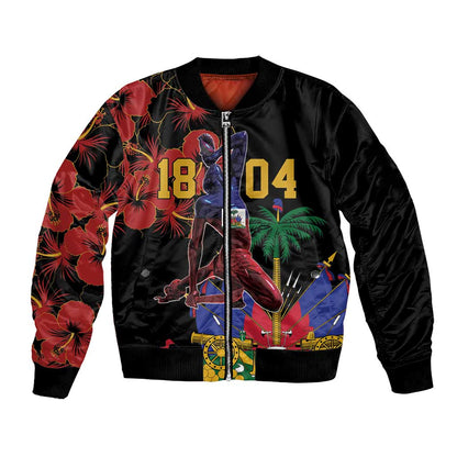 Afro-Haitians Negre Marron Bomber Jacket Libete Egalite Fratenite - African Pride