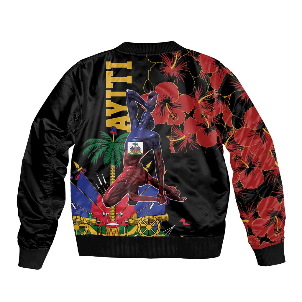 Afro-Haitians Negre Marron Bomber Jacket Libete Egalite Fratenite - African Pride