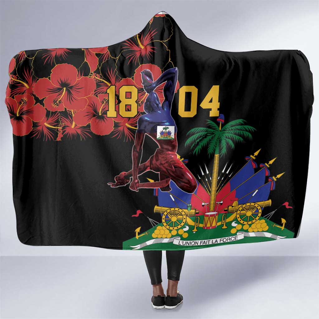 Afro-Haitians Negre Marron Hooded Blanket Libete Egalite Fratenite - African Pride