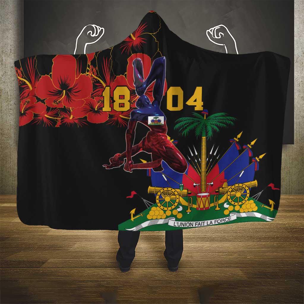 Afro-Haitians Negre Marron Hooded Blanket Libete Egalite Fratenite - African Pride
