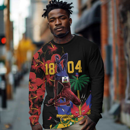 Afro-Haitians Negre Marron Long Sleeve Shirt Libete Egalite Fratenite - African Pride